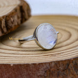 Chakra Healing Moonstone 925 Sterling Silver Handmade Ring
