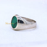 925 Sterling Silver Malachite Gemstone Unisex Ring