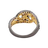 Natural Diamond 925 Sterling Silver Gold Plated Ring