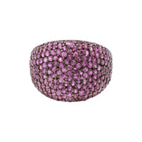 Natural Pink Sapphire Gemstone 925 Sterling Silver Gold Plated Ring