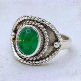 Handmade 925 Silver Natural Green Onyx Gemstone Ring For Womens