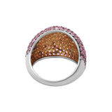 Natural Pink Sapphire Gemstone 925 Sterling Silver Gold Plated Ring