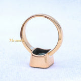 925 Silver Rose Gold Plated Natural Emerald Gemstone Spiritual Healing Ring