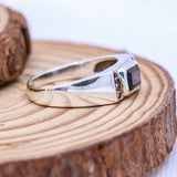 925 Sterling Silver Smoky Quartz And Ruby Gemstone Unisex Ring