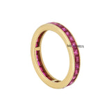 Natural Ruby Gemstone 18k Yellow Gold Band ring
