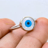 Stunning Pearl Evil Eye 925 Sterling Silver Protection Ring