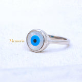Stunning Pearl Evil Eye 925 Sterling Silver Protection Ring
