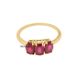 Natural Oval Cut Ruby Gemstone 14k Yellow Gold Healing Ring