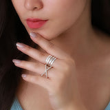 925 Sterling Silver Multiple Layered Rings