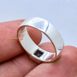 Natural Blue Topaz Gemstone 925 Silver Unisex Band Ring