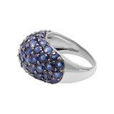 925 Sterling Silver Designer Blue Sapphire Round Cut Gemstone Ring