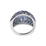 925 Sterling Silver Designer Blue Sapphire Round Cut Gemstone Ring