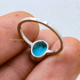 925 Sterling Silver Natural Turquoise Oval Cut Gemstone Ring For Energy Healing