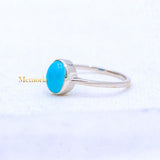 925 Sterling Silver Natural Turquoise Oval Cut Gemstone Ring For Energy Healing