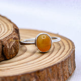 Natural Opal Gemstone 925 Sterling Silver Unisex Ring