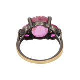 Natural Ruby Gemstone 925 Sterling Silver Black Rhodium Gold Plated Ring