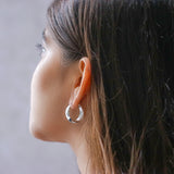 925 Sterling Silver Chunky Hoop Earrings