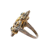 Aquamarine, Citrine and Peridot 925 Silver Gold Plated Ring