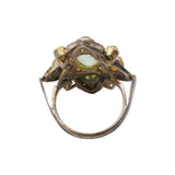 Aquamarine, Citrine and Peridot 925 Silver Gold Plated Ring