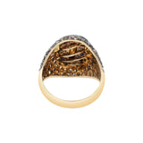 Designer Polki Diamond 925 Sterling Silver Gold Plated Ring
