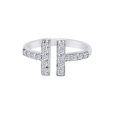 Natural Diamond 925 Sterling Silver Adjustable Ring