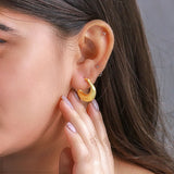 925 Sterling Silver Texture Hoop Earrings