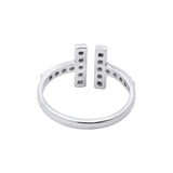 Natural Diamond 925 Sterling Silver Adjustable Ring
