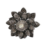 Flower Design Polki Diamond 925 Sterling Silver Ring
