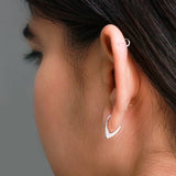 925 Sterling Silver V Shape Earrings