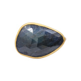 Natural Blue Sapphire Gemstone Gold Plated 925 Sterling Silver Ring