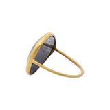 Natural Blue Sapphire Gemstone Gold Plated 925 Sterling Silver Ring