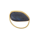 Natural Blue Sapphire Gemstone Gold Plated 925 Sterling Silver Ring