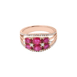 Beautiful Handmade Oval Shaped Precious Ruby and Diamond 18k White Gold Ring For Womens
