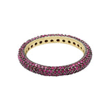 Natural 925 Sterling Silver Ruby Gemstone Gold Plated Meditation Band Ring