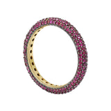 Natural 925 Sterling Silver Ruby Gemstone Gold Plated Meditation Band Ring