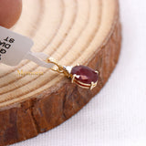 Natural Ruby Gemstone With Diamond Pendant 14k Yellow Gold