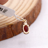 Natural Ruby Gemstone With Diamond Pendant 14k Yellow Gold