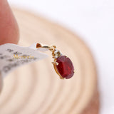 Natural Ruby Gemstone With Diamond Pendant 14k Yellow Gold