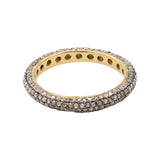 Gold Plated Diamond 925 Sterling Silver Band Ring