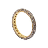 Gold Plated Diamond 925 Sterling Silver Band Ring