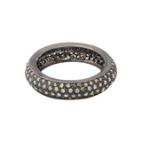 Diamond 925 Silver Black Rhodium Plated Band Ring