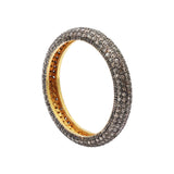 925 Sterling Silver Diamond Band Rose Gold Plated Band Ring