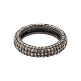 925 Sterling Silver Diamond Black Rhodium Band Ring