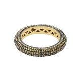 Yellow Diamond 925 Sterling Silver Gold Plated Band Ring