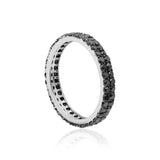 925 Sterling Silver Black Diamond Band Ring
