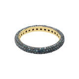 Blue Diamond 925 Sterling Silver Gold Plated Ring