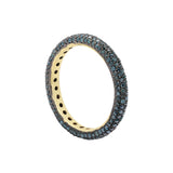 Blue Diamond 925 Sterling Silver Gold Plated Ring