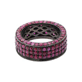 Natural Ruby Gemstone 925 Sterling Silver Designer Band Ring