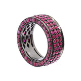 Natural Ruby Gemstone 925 Sterling Silver Designer Band Ring