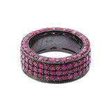 Natural Ruby Gemstone 925 Sterling Silver Designer Band Ring